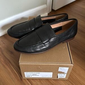 Madewell Soft Leather Black Loafers Size 7
